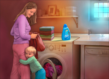 Mother and Child in the Laundry Room