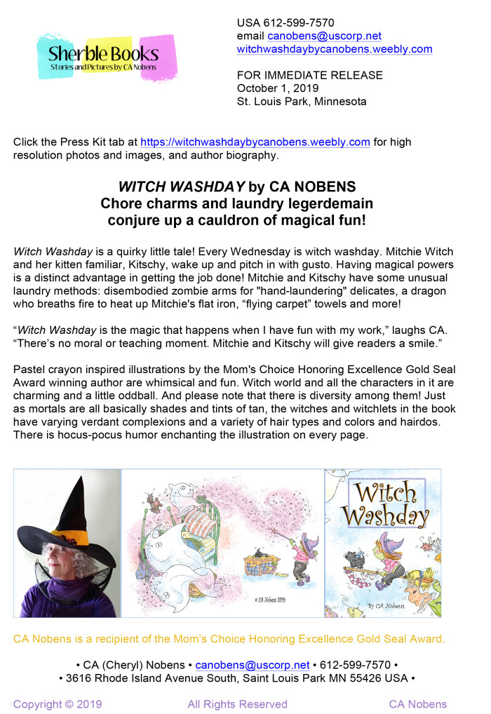 Press Release: Witch Washday by CA Nobens